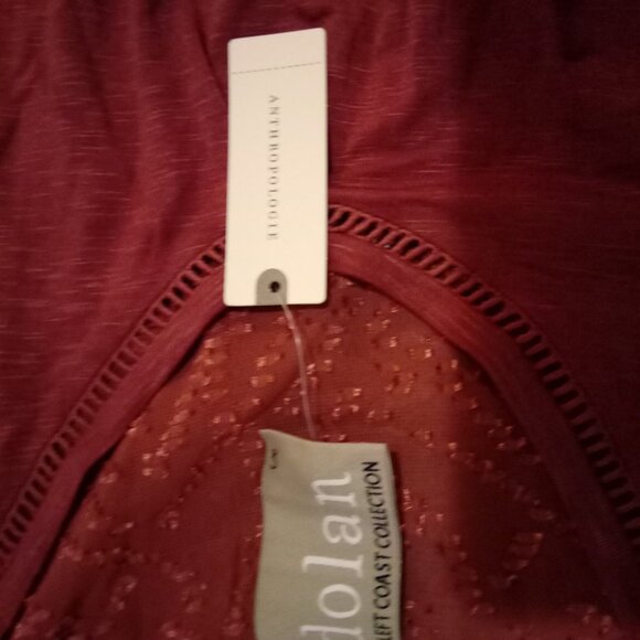 Anthropologie Dolan Left Coast Womens Small V-Neck 3/4 Sleeve Maisy Top Pink - Picture 3 of 9